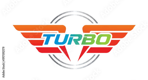 Turbo Logo with Wings and Speed Emblem.
