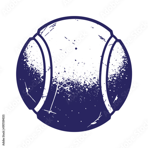 Grunge texture blue and white baseball with grunge effect on white background Vintage Style