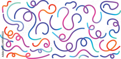Vibrant colorful swirling lines art pattern