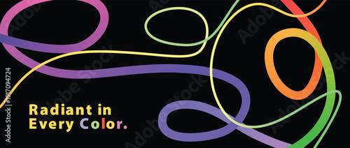 Vibrant multicolor swirls on black background
