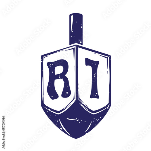 Grunge texture Drawing of a dreidel with the Hebrew letters bet and gimel on its sides  Jewish spinning top with traditional signs  dreidel for Hanukkah celebrations Vintage Style