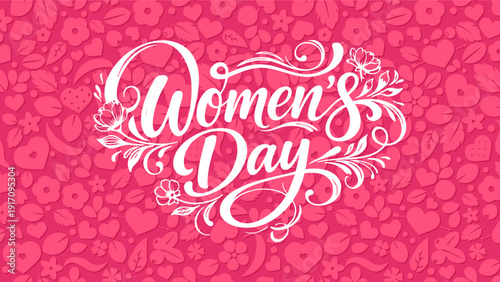 Vibrant design celebrating Women's Day with floral motifs and lively colors.