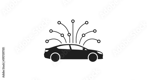 Car with Sensors and Connectivity Features.