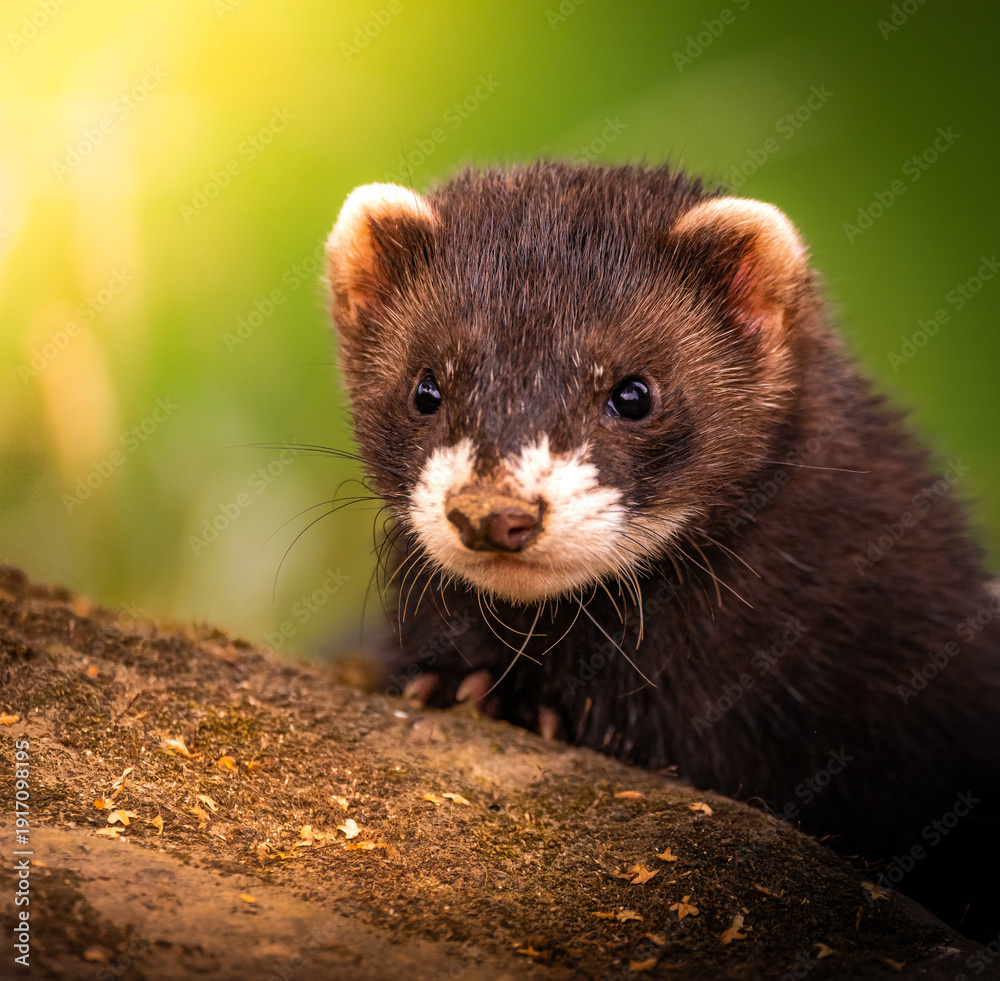Fototapeta premium Polecat on the mound