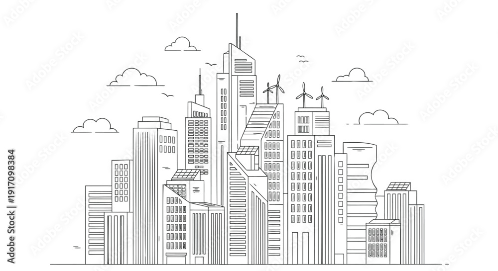 Fototapeta premium City skyline vector illustration