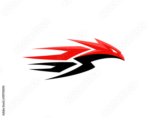 Free Download Dynamic Red and Black Hawk Logo Design, Graphic Illustration, Creative Concept, Modern Style - GFXLoad