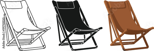 Comfortable folding chair designs in various styles and colors displayed together