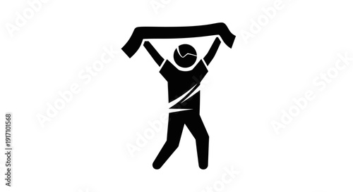 Man Celebrating Victory with Sports Jersey.