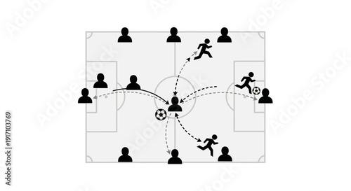 Soccer Tactics Diagram with Player Positions.