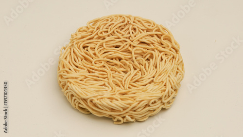 Canvas Print Dried noodle on white background