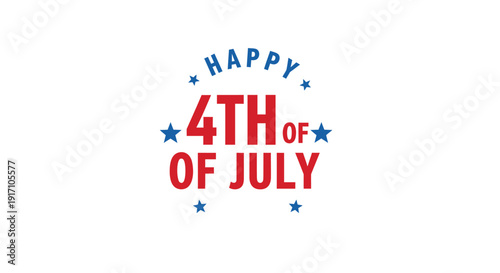 Happy 4th of July patriotic greeting vector text