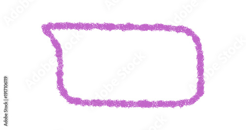 Hand drawn chalk talk bubble with organic rectangle outline. Round chat box frames message, perfect for comment or speech quote in creative designs and modern communication themes.