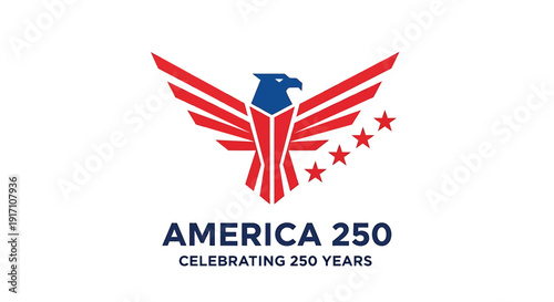 America 250 logo vector, celebrating 250 years with eagle and stars symbol