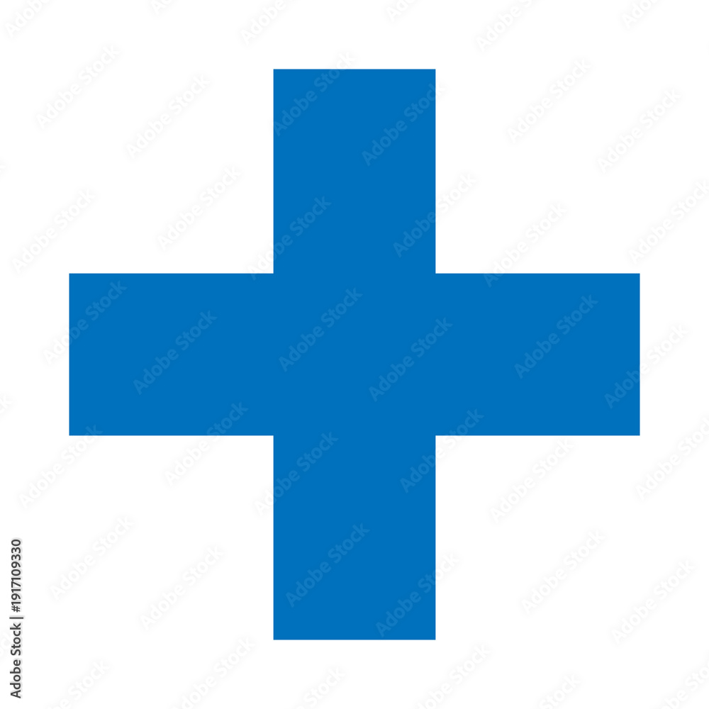 Obraz premium Blue Plus Icon. Blue Cross Sign, Plus Symbol Medical Logo Icon.