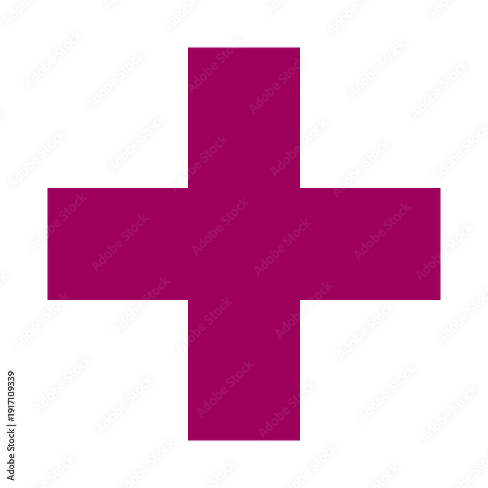 Fototapeta premium Pink Plus Icon. Pink Cross Sign, Plus Symbol Medical Logo Icon.