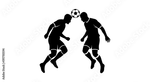 Two Soccer Players Heading Ball.
