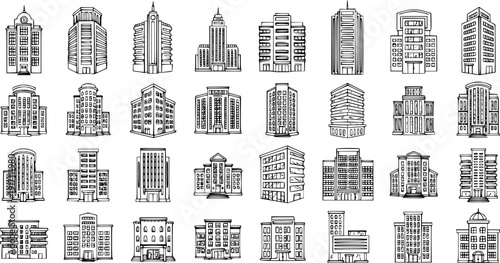 Architectural Outlines: A Collection of Building and Skyscraper Illustrations