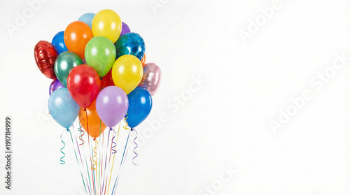 colorful balloons on white background