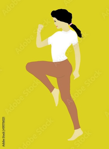 Girl exercising