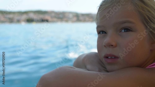 Wallpaper Mural Little girl swimming on a yacht Torontodigital.ca