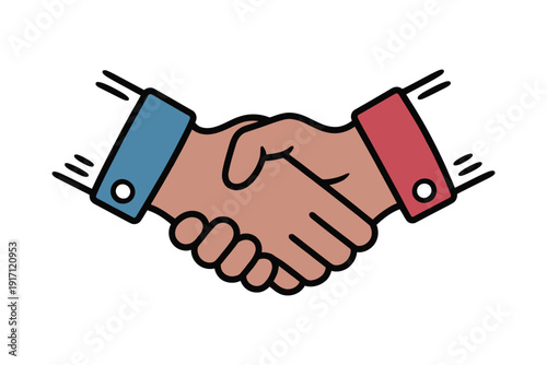 Two diverse business professionals shake hands firmly symbolizing a successful.
