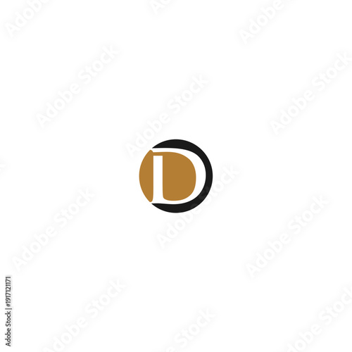 Creative, modern, elegant, trendy, unique, and artistic initial letter D icon logo in gold and dark gray. Letter D icon logo design template. Creative initial D symbol.