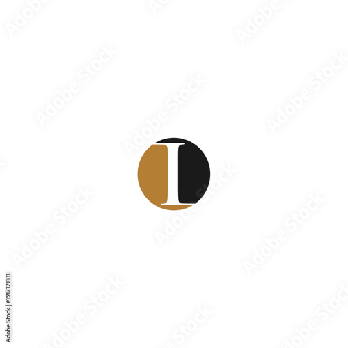 Creative, modern, elegant, trendy, unique, and artistic initial letter I icon logo in gold and dark gray. Letter I icon logo design template. Creative initial I symbol.