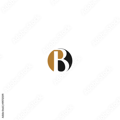 Creative, modern, elegant, trendy, unique, and artistic initial letter B icon logo in gold and dark gray. Letter B icon logo design template. Creative initial B symbol.