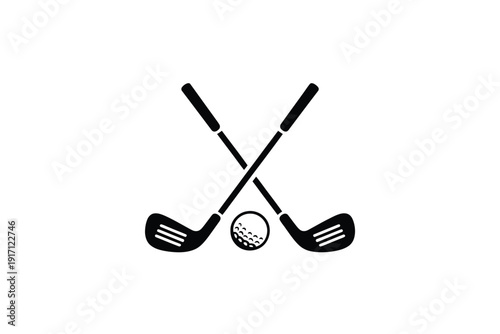 Crossed golf clubs and a ball icon symbolize the popular sport and leisure.