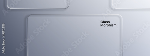 Glass morphism background vector with blurred realistic rectangle shapes. Liquid design concept for ui ux interface. Modern transparent elements.