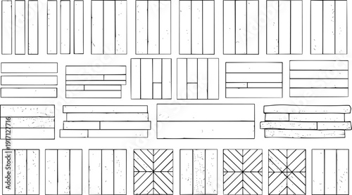 Various Wood Flooring and Paneling Patterns Diagram - Collection of Hardwood Layouts