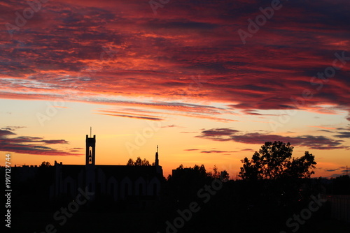 sunset over the city