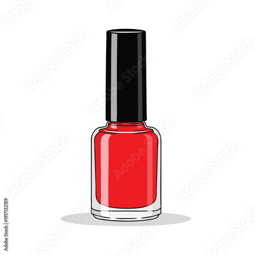 Vibrant Red Nail Polish Bottle for Beauty and Fashion Photography