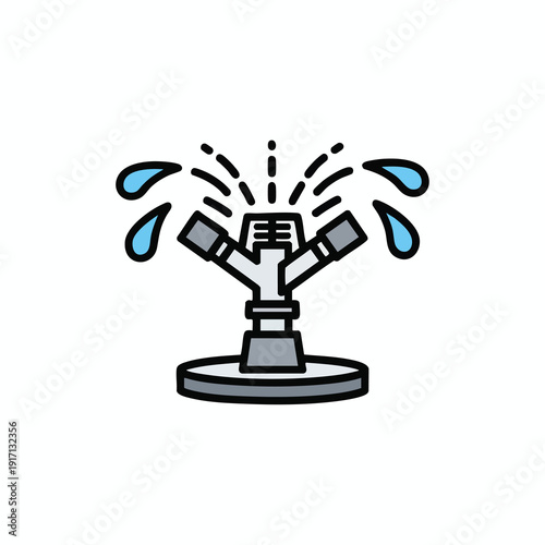 Modern Mechanical Fountain with Water Spouting Artful Design