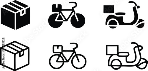 Transportation and delivery icon set Vector