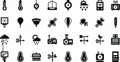 Minimal weather icon set Vector