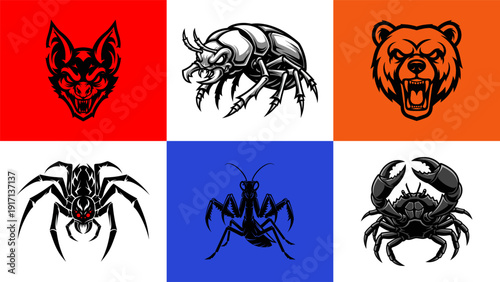 head logo pack for esports organizations and gaming merchandise design