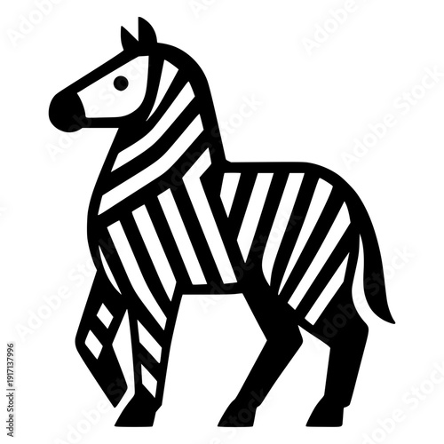 Geometric Zebra in Minimalist Style with Melancholic Mood