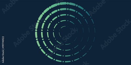 Blue abstract background with glowing circles. Swirl circular lines pattern. Geometric spiral. Twirl element. Modern graphic design. Futuristic technology concept. Vector illustration