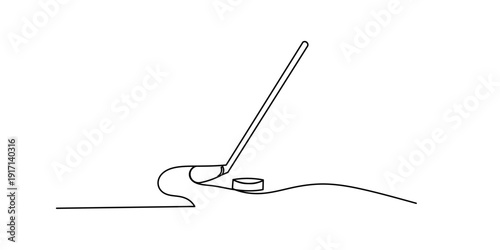 golf club and ball. Flat Golf Training Ball line