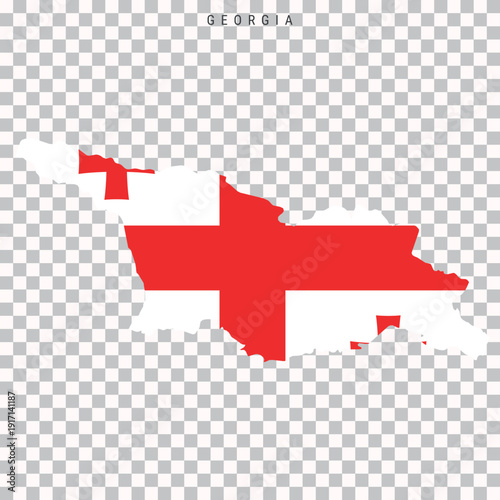 Georgia country map with national flag overlay
