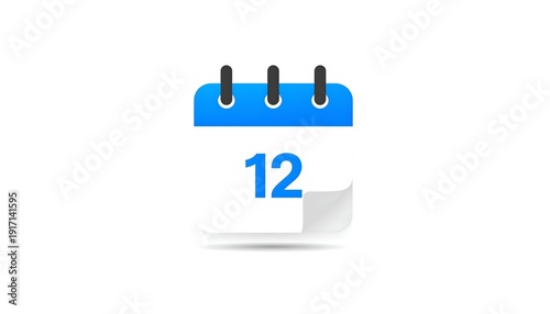A simple calendar icon with a blue and white color scheme