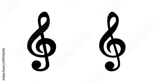 Download high quality vector graphic of two treble clefs for music notation and musical scores use