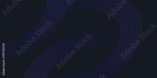 Modern Professional Backdrop with Creative Concentric Dark Blue Line Arcs