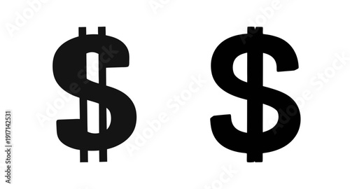 Dollar sign currency symbol icon vector illustration for finance business and investment design