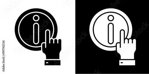 Information Access Icon Set White Glyph Style Collection