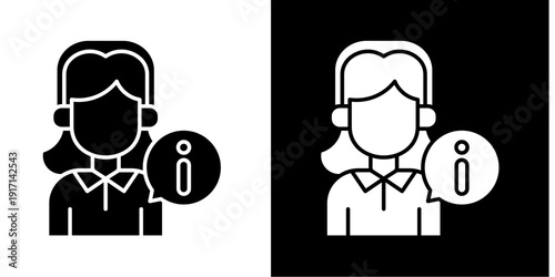 Customer Support Information Icon Set White Glyph Style Collection