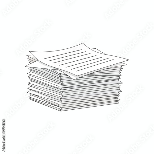 Stack of Business Documents and Reports for Office or Administrative Work