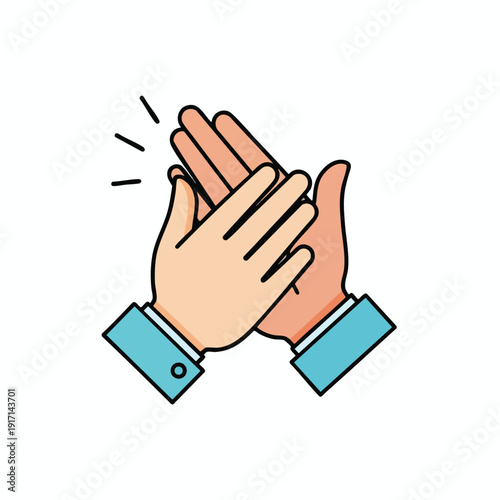 Cartoon Style Hands Clapping Cheerful and Friendly Gesture Illustration