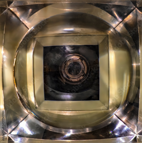 Old Vintage Camera Viewfinder on Black Background